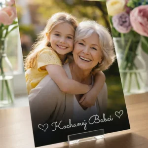 Personalizowana Szklana Karta ze Zdjęciem – Dla Kochanej Babci
