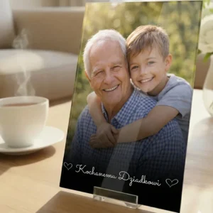 Personalizowana Szklana Karta ze Zdjęciem – Dla Kochanego Dziadka