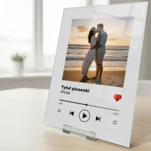 Personalizowana Szklana Karta – Wasza Piosenka ze Zdjęciem