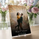 Personalizowana Szklana Karta ze Zdjęciem, Imionami i Datą