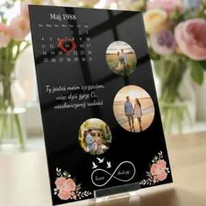 Personalizowana Szklana Karta z Datą – Wyjątkowy Dzień w Kalendarzu