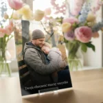 Personalizowana szklana karta dla taty – „Twoja obecność znaczy wszystko” ze zdjęciem